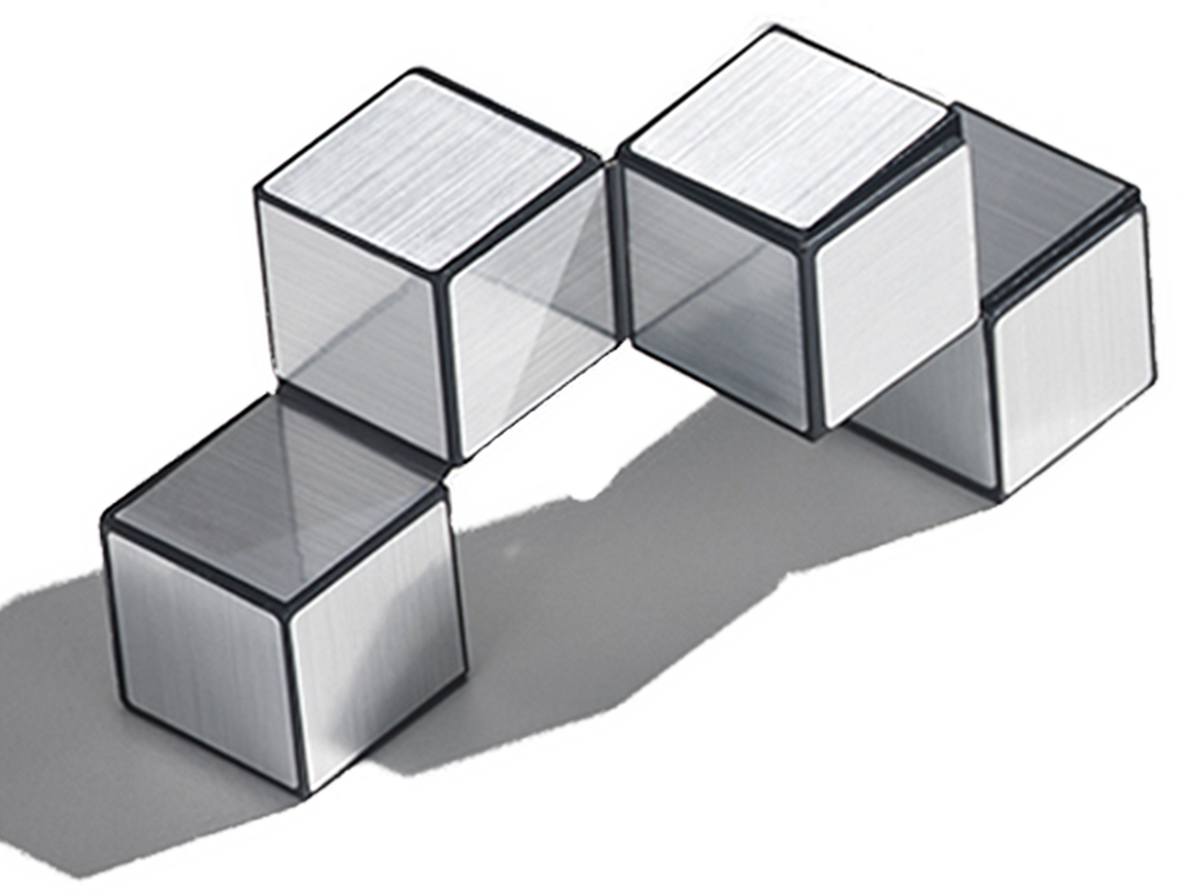 Connected Silver Cubes